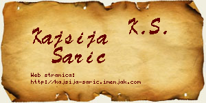 Kajsija Sarić vizit kartica